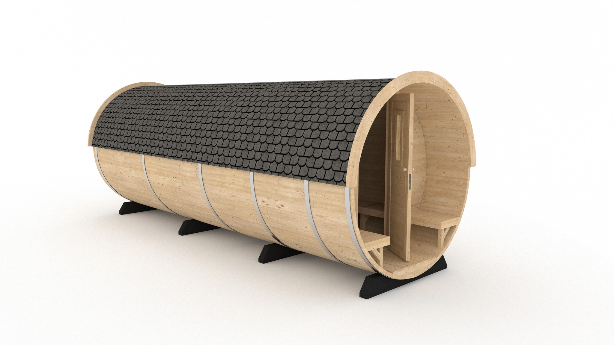 Barrelsauna XL met kleedruimte 4-8 personen